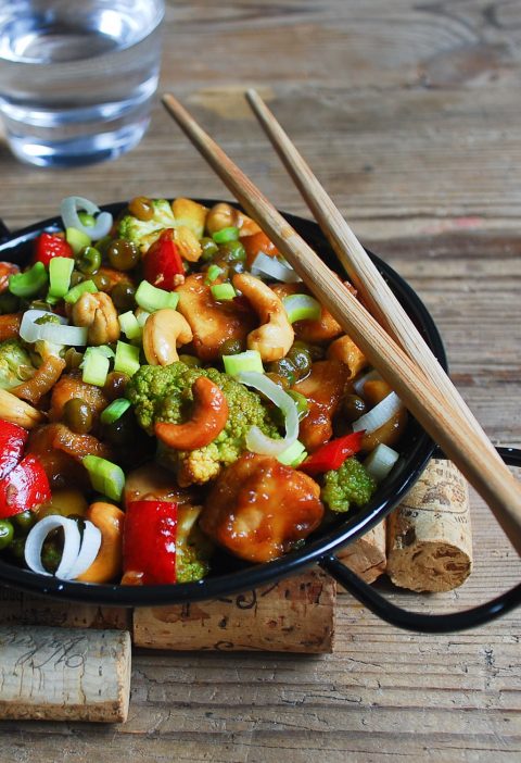 "Salteado de pollo y brócoli"