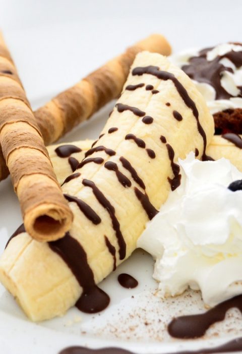 plátano con crema